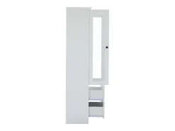 Vitrina*Hauss Spole Vitrine com iluminação LED de 16 cores, 2 gavetas e 2 portas de vidro - Branco
