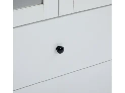 Vitrina*Hauss Spole Vitrine com iluminação LED de 16 cores, 2 gavetas e 2 portas de vidro - Branco