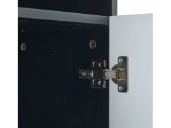 Hauss Spole Vitrine com iluminação LED, 2 portas de vidro e 2 portas de madeira - e preto^ Vitrina