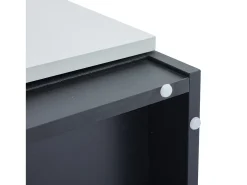Hauss Spole Vitrine com iluminação LED, 2 portas de vidro e 2 portas de madeira - e preto^ Vitrina