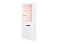 Vitrina|ModernLuxe Vitrine com LED - A 165cm - grande espaço de arrumação - Branco