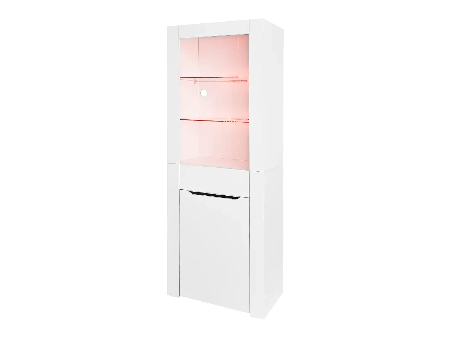 Vitrina|ModernLuxe Vitrine com LED - A 165cm - grande espaço de arrumação - Branco