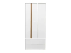 Outlet Hauss Spole Vitrine com luzes LED de 16 cores, 2 gavetas e 2 portas, branca. Branco