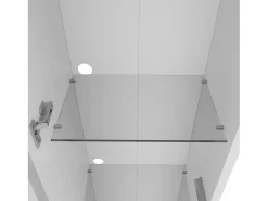 Hauss Spole Vitrine com porta em acrílico e iluminação LED - prateleiras em vidro - 40 x 29 x 170 cm^ Vitrina