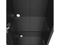 Hauss Spole Vitrine com porta em acrílico e iluminação LED - prateleiras em vidro - 40 x 29 x 170 cm^ Vitrina