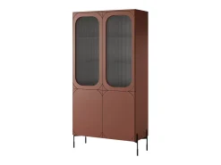 Vitrina* Vitrine de 2 portas com pé metálico bordô 104x200 cm Vermelho