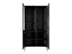 Vitrina* Vitrine de 2 portas com pé metálico bordô 104x200 cm Vermelho