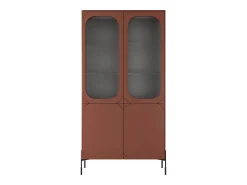 Vitrina* Vitrine de 2 portas com pé metálico bordô 104x200 cm Vermelho