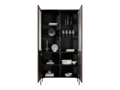 Vitrina* Vitrine de 2 portas com pé metálico bordô 104x200 cm Vermelho