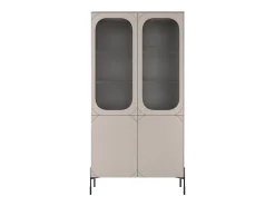 Vitrina| Vitrine de 2 portas com pé de metal caxemira 104x200 cm Bege