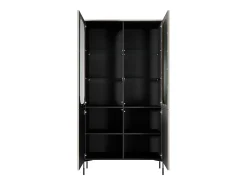 Vitrina| Vitrine de 2 portas com pé de metal caxemira 104x200 cm Bege