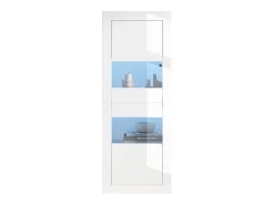 Vitrina|Merax Vitrine de alto brilho - 61 x 42 x 162 cm - com LEDs + 1 prateleira de vidro - aglomerado - Branco