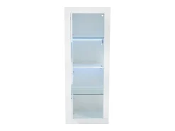 Vitrina|Merax Vitrine de alto brilho - 61 x 42 x 162 cm - com LEDs + 1 prateleira de vidro - aglomerado - Branco