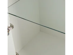 Vitrina|Merax Vitrine de alto brilho - 61 x 42 x 162 cm - com LEDs + 1 prateleira de vidro - aglomerado - Branco