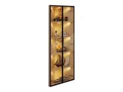 Vitrina*ModernLuxe Vitrine de canto 62×35×160 cm - com iluminação LED - 2 portas de vidro - natural Natural claro