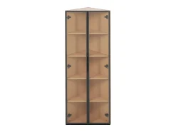 Vitrina*ModernLuxe Vitrine de canto 62×35×160 cm - com iluminação LED - 2 portas de vidro - natural Natural claro