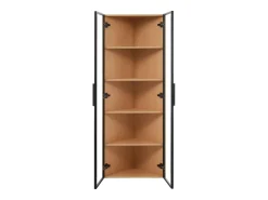 Vitrina*ModernLuxe Vitrine de canto 62×35×160 cm - com iluminação LED - 2 portas de vidro - natural Natural claro