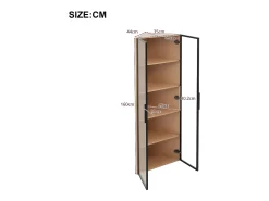 Vitrina*ModernLuxe Vitrine de canto 62×35×160 cm - com iluminação LED - 2 portas de vidro - natural Natural claro