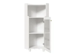 Vitrina*Hauss Spole Vitrine de canto branca - Com iluminação LED e 2 portas de vidro Branco