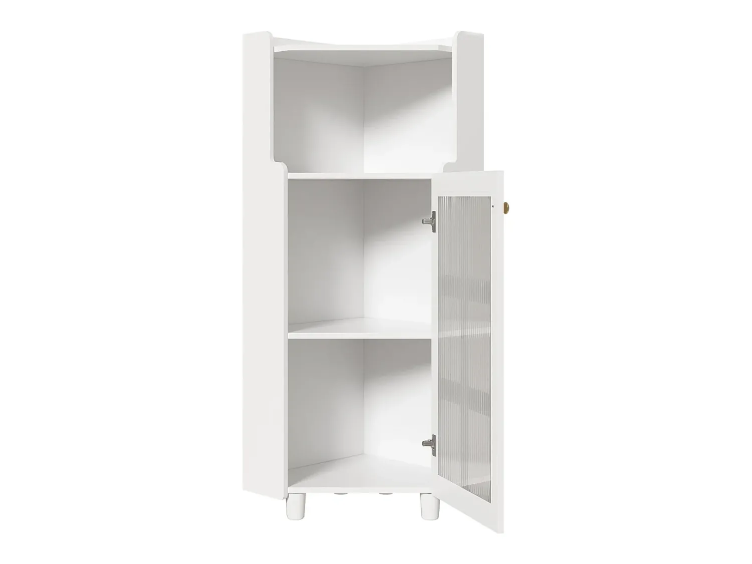 Vitrina*Hauss Spole Vitrine de canto branca - Com iluminação LED e 2 portas de vidro Branco
