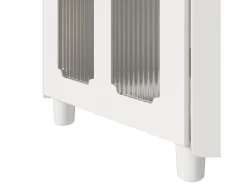 Vitrina*Hauss Spole Vitrine de canto branca - Com iluminação LED e 2 portas de vidro Branco