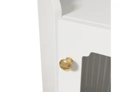 Vitrina*Hauss Spole Vitrine de canto branca - Com iluminação LED e 2 portas de vidro Branco