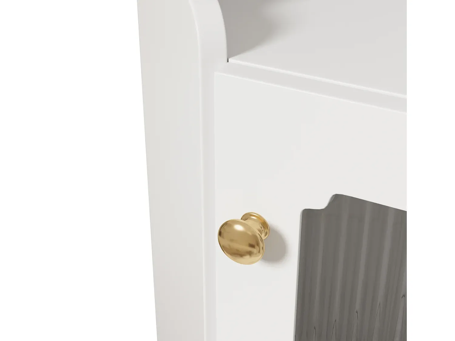 Vitrina*Hauss Spole Vitrine de canto branca - Com iluminação LED e 2 portas de vidro Branco