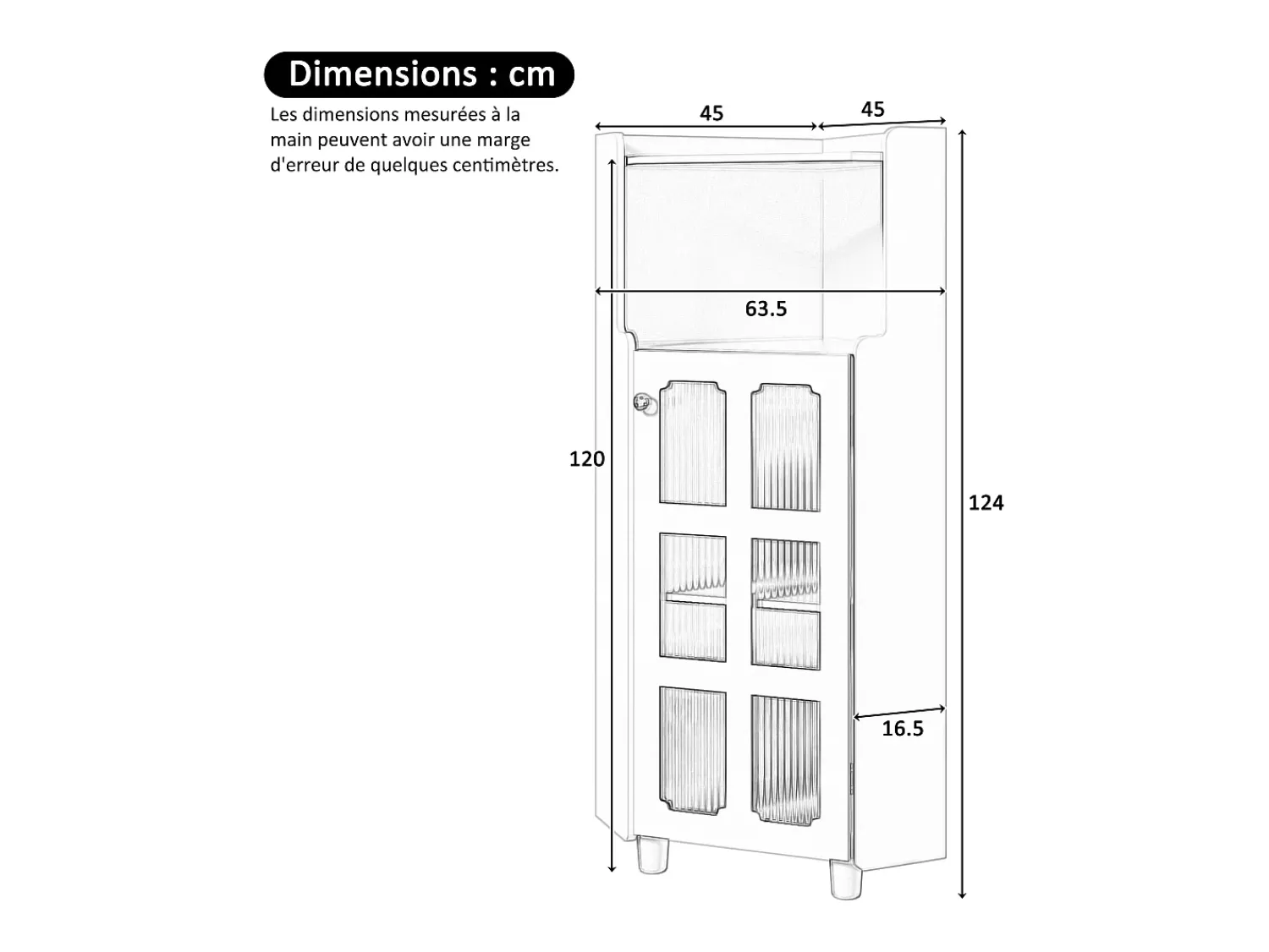 Vitrina*Hauss Spole Vitrine de canto branca - Com iluminação LED e 2 portas de vidro Branco