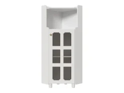 Vitrina*Hauss Spole Vitrine de canto branca - Com iluminação LED e 2 portas de vidro Branco