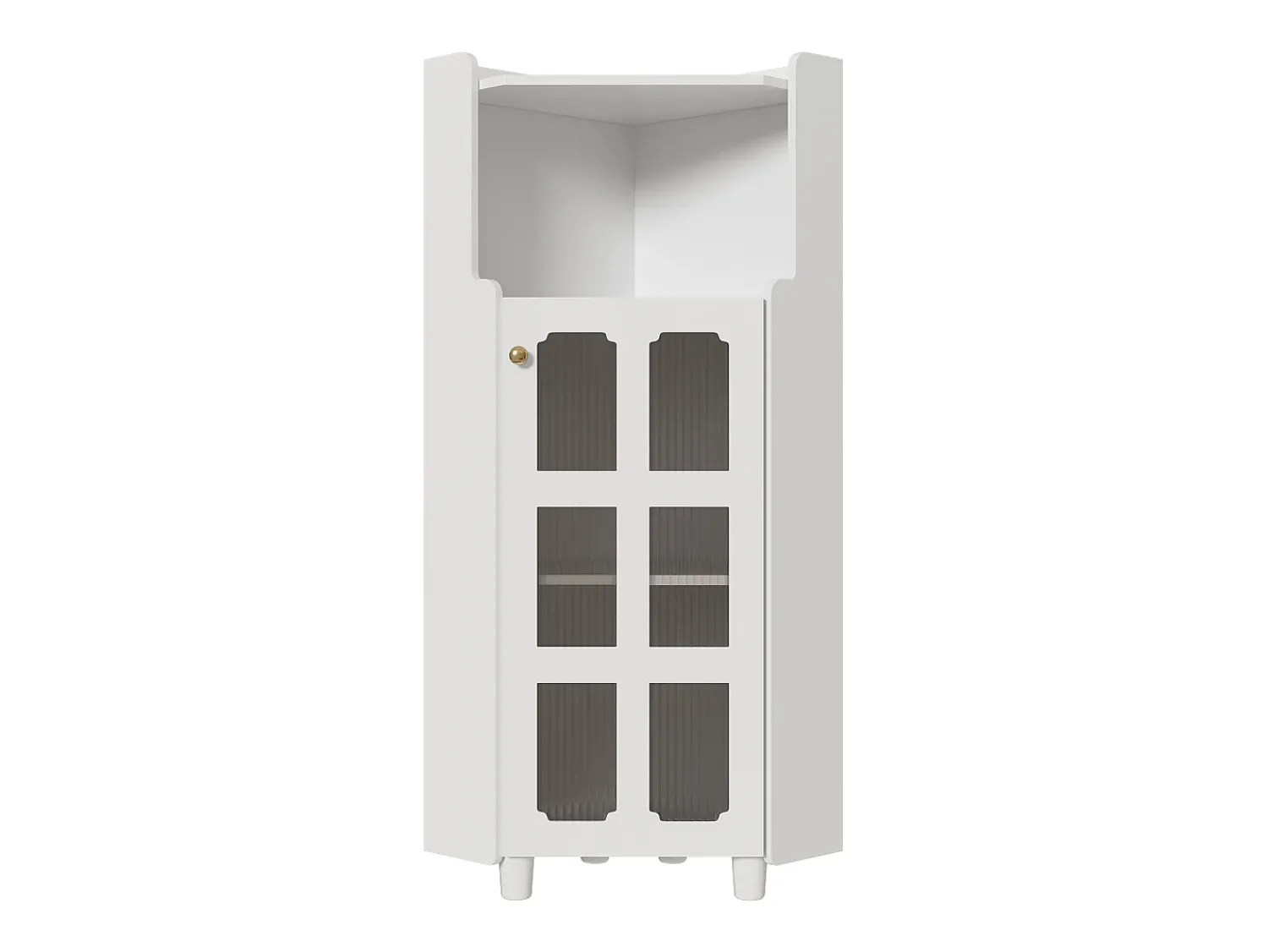 Vitrina*Hauss Spole Vitrine de canto branca - Com iluminação LED e 2 portas de vidro Branco