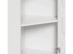 Vitrina*Hauss Spole Vitrine de canto branca - Com iluminação LED e 2 portas de vidro Branco
