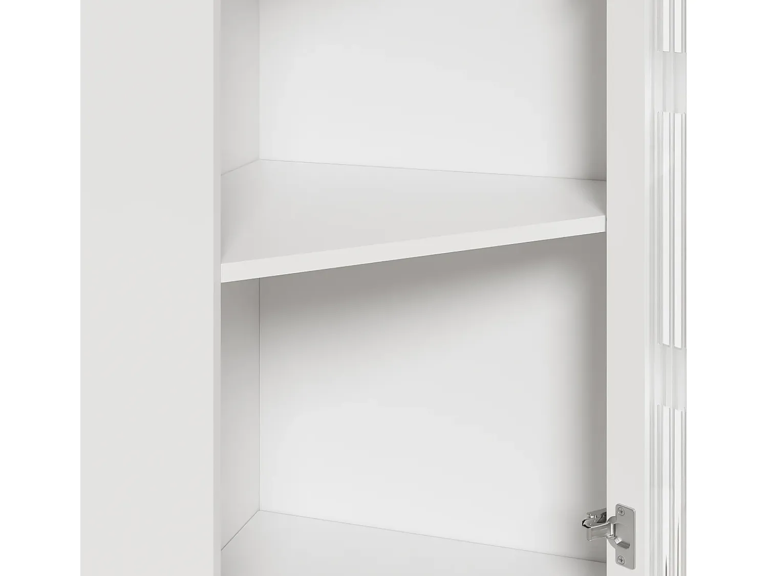 Vitrina*Hauss Spole Vitrine de canto branca - Com iluminação LED e 2 portas de vidro Branco