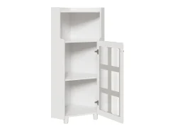 Vitrina*Hauss Spole Vitrine de canto branca - Com iluminação LED e 2 portas de vidro Branco