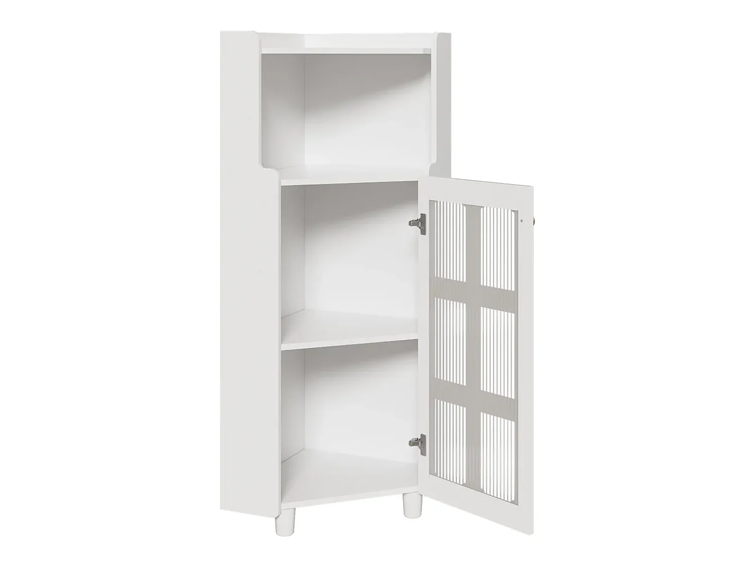 Vitrina*Hauss Spole Vitrine de canto branca - Com iluminação LED e 2 portas de vidro Branco