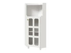 Vitrina*Hauss Spole Vitrine de canto branca - Com iluminação LED e 2 portas de vidro Branco
