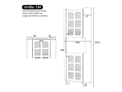 Vitrina|Merax Vitrine de canto laqueada - 63,5 x 45 x 157,5 cm - com LEDs + 2 portas + prateleira - MDF - cinza Cinzento