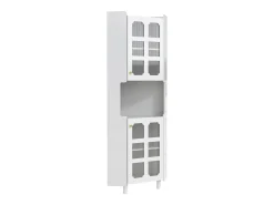 Outlet Merax Vitrine de canto laqueada - 63,5 x 45 x 157,5 cm - com LEDs + 2 portas + prateleira - MDF - branca Branco