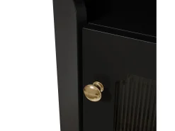 Hauss Spole Vitrine de canto preta - Com iluminação LED e 2 portas de vidro^ Vitrina