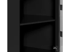 Hauss Spole Vitrine de canto preta - Com iluminação LED e 2 portas de vidro^ Vitrina