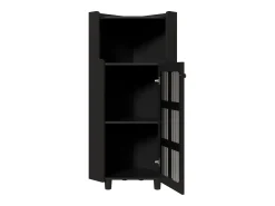 Hauss Spole Vitrine de canto preta - Com iluminação LED e 2 portas de vidro^ Vitrina