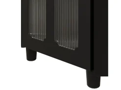 Hauss Spole Vitrine de canto preta - Com iluminação LED e 2 portas de vidro^ Vitrina