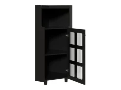 Hauss Spole Vitrine de canto preta - Com iluminação LED e 2 portas de vidro^ Vitrina