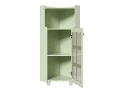 Hauss Spole Vitrine de canto com iluminação LED e 2 portas de vidro - Madeira MDF^ Vitrina
