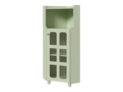 Hauss Spole Vitrine de canto com iluminação LED e 2 portas de vidro - Madeira MDF^ Vitrina
