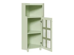 Hauss Spole Vitrine de canto com iluminação LED e 2 portas de vidro - Madeira MDF^ Vitrina