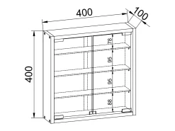 Vitrina*VCM Vitrine de parede branca Mandosa S 40x40x10 cm, 2 portas em vidro de segurança ESG, estrutura em madeira, montagem segura na parede Multicor