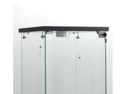 Vitrina* Vitrine de Vidro - 3 Prateleiras - Com LEDs, Luz e Trava, Preta Preto