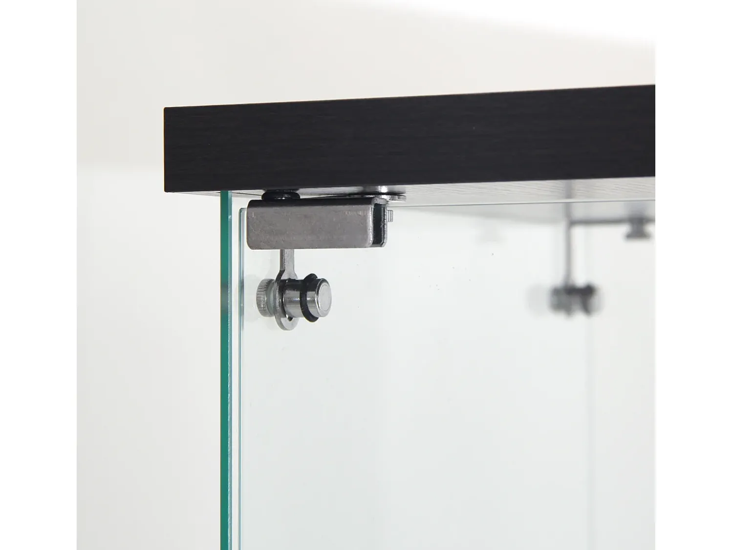 Vitrina* Vitrine de Vidro - 3 Prateleiras - Com LEDs, Luz e Trava, Preta Preto