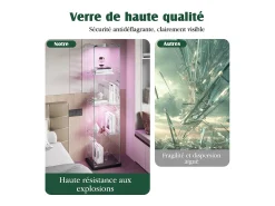 Vitrine de vidro – 5 prateleiras, portas duplas, vitrine para sala de estar^ Vitrina