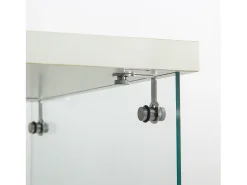 Vitrine de Vidro - 3 Prateleiras - Com LEDs, Luz e Trava, Branca^ Vitrina